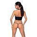 Комплект белья с открытой грудью Passion GENEVIA SET WITH OPEN BRA L/XL black, корсет, стринги SO8439 фото 2