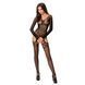 Бодістокінг Passion BS055 black, комбінезон, імітація панчіх і пояса, довгий рукав, закрите плече PBS055B фото 3