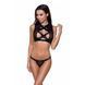 Комплект белья Passion Exclusive DEBRA SET L/XL, black, стрэпы, топ с декольте, трусики PS25601 фото 1