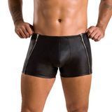 Мужские кожаные боксеры с молниями Passion 049 SHORT MATT XXL/XXXL Black SO7620 фото