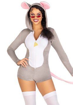 Комбинезон-костюм мышки Leg Avenue Comfy Mouse S, с капюшоном SO9221 фото