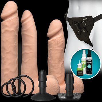 Набор для страпона Doc Johnson Vac-U-Lock Dual Density Experienced Set, диаметр 2&times;7см, 7,7см SO1990 фото