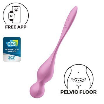 Вагинальные смарт-шарики с вибрацией Satisfyer Love Birds 1 Connect App Pink, 78 г SX0570 фото