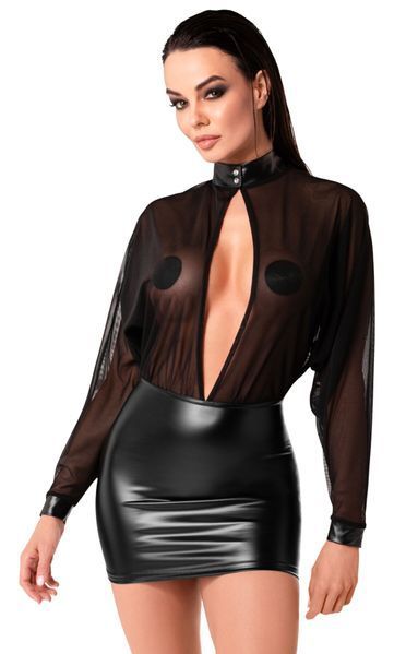 Платье Noir Handmade F348 Powerwetlook and tulle dress - M SX2090 фото