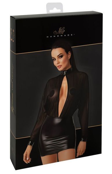 Платье Noir Handmade F348 Powerwetlook and tulle dress - M SX2090 фото