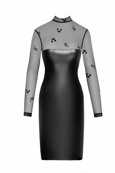 Платье Noir Handmade F310 Sublime, S, black, миди, мокрый эффект, верх &mdash; сетка, длинный рукав SX0297 фото