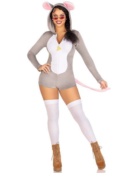 Комбинезон-костюм мышки Leg Avenue Comfy Mouse S, с капюшоном SO9221 фото