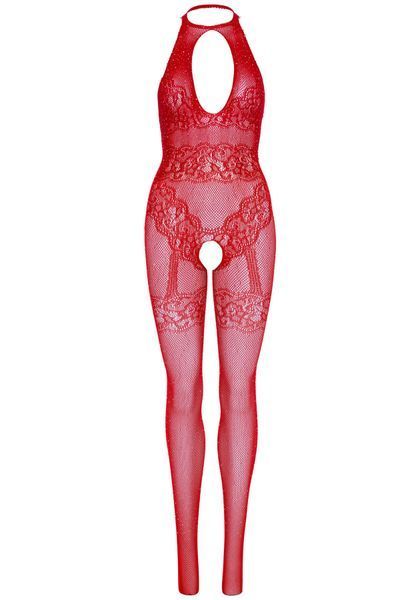 Бодистокинг Leg Avenue Rhinestone Lace and Net, One Size, красный, со стразами, открытый доступ SX1039 фото