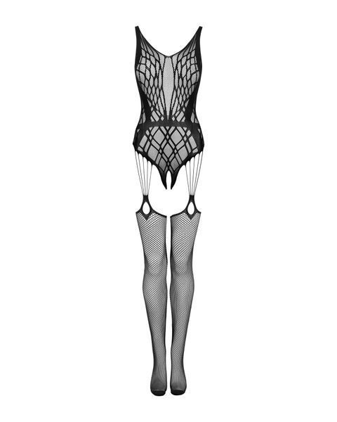 Бодистокинг Obsessive Bodystocking G324 S/M/L black, силуэтный рисунок SO7245 фото