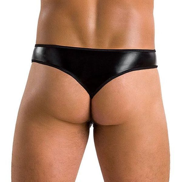 Мужские стринги Passion 033 THONG PAUL L/XL Black, под латекс SO7570 фото