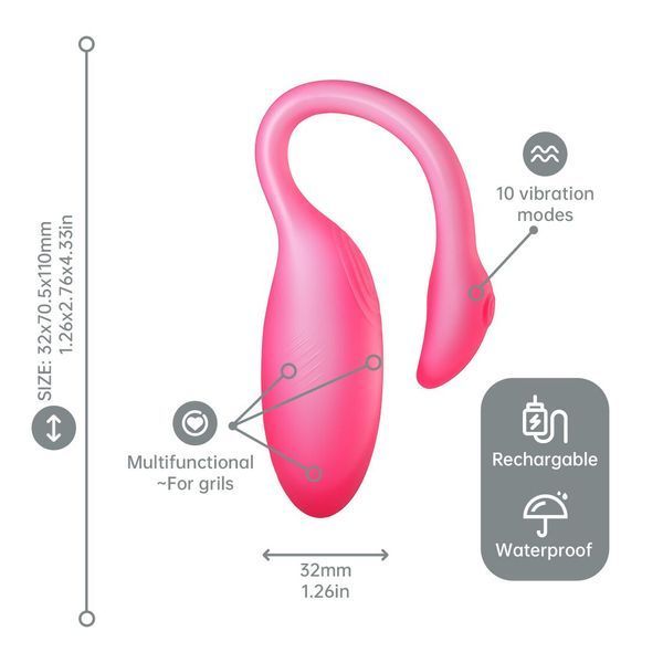 Смарт-віброяйце Magic Motion Flamingo Max Pink 2 в 1: віброяйце та тренажер Кегеля, 10 режимів SX2194 фото