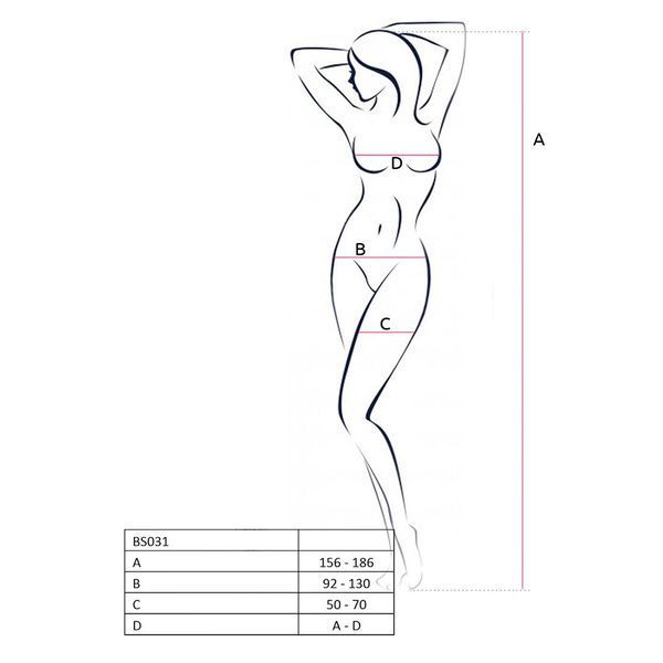 Бодістокінг Passion BS031 red, комбінезон з відкритими грудьми PBS031R фото