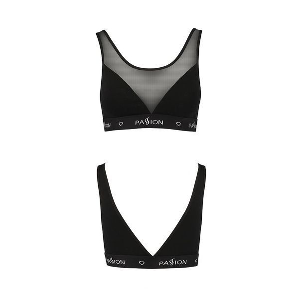 Топ с прозрачной вставкой Passion PS002 TOP L, black SO4199 фото