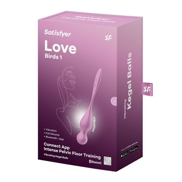 Вагинальные смарт-шарики с вибрацией Satisfyer Love Birds 1 Connect App Pink, 78 г SX0570 фото