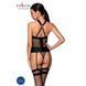 Сетчатый комплект корсет с халтером, съемные подвязки и трусики Passion AMANDA CORSET S/M, black SO5319 фото 2