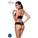 Комплект з еко-шкіри Passion NANCY BIKINI XXL/XXXL, black, бра та трусики з імітацією шнурівки SO5369 фото 2