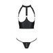 Комплект белья с открытой грудью Passion GENEVIA SET WITH OPEN BRA S/M black, корсет, стринги SO8440 фото 3