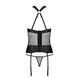 Сетчатый комплект корсет с халтером, съемные подвязки и трусики Passion AMANDA CORSET S/M, black SO5319 фото 6