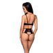 Комплект білизни Passion TASMINA SET L/XL black, ліф, високі трусики з корсетом ззаду SO8490 фото 2