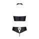 Комплект з екошкіри Passion NANCY BIKINI 6XL/7XL black, бра та трусики з імітацією шнурівки SO7103 фото 4