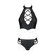 Комплект з еко-шкіри Passion NANCY BIKINI XXL/XXXL, black, бра та трусики з імітацією шнурівки SO5369 фото 5