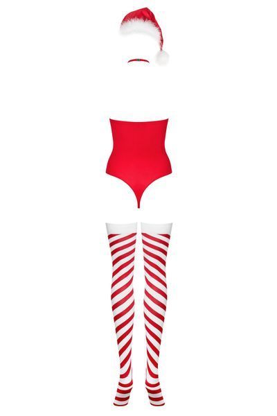 Боді Obsessive Kissmas teddy red L/XL SX1153 фото