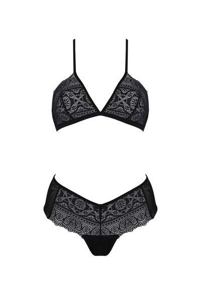 Комплект Passion KERRIA BIKINI black, XXL/XXXL, бралетт и трусики-бикини SX0484 фото