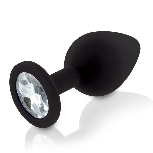 Набор силиконовых анальных пробок с кристаллом Rianne S: Booty Plug Set Black, диаметр 3,2см, 3,5см, 4,2см SO3889 фото