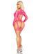 Бодистокинг Leg Avenue Fishnet Garter Harness and Teddy One Size Neon Pink SX2770 фото 6