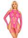 Бодистокинг Leg Avenue Fishnet Garter Harness and Teddy One Size Neon Pink SX2770 фото 1
