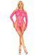 Бодистокинг Leg Avenue Fishnet Garter Harness and Teddy One Size Neon Pink SX2770 фото 5