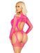 Бодистокинг Leg Avenue Fishnet Garter Harness and Teddy One Size Neon Pink SX2770 фото 2