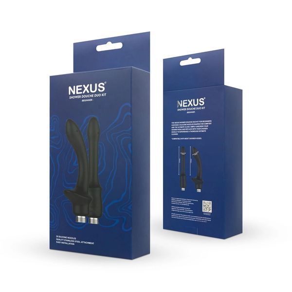 Набор анальных насадок для душа Nexus BEGINNER Shower Douche Duo Kit &ndash; Black, 2 шт. SO9857 фото
