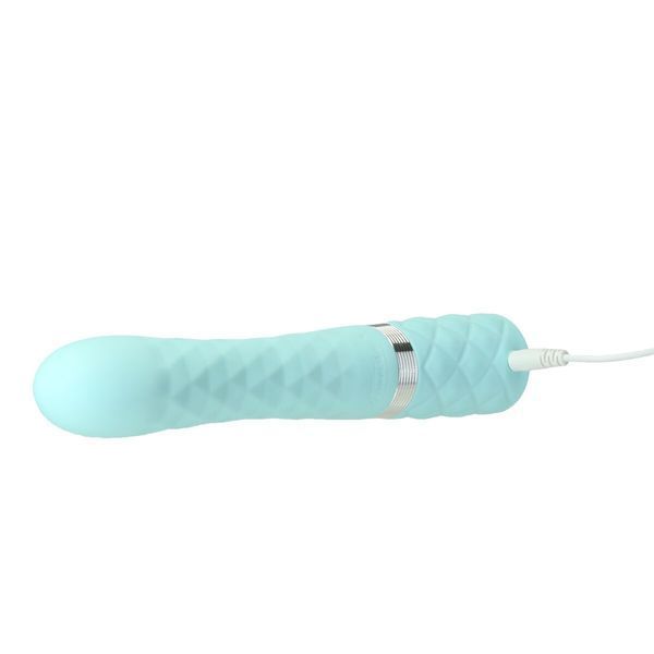 Роскошный кролик с ротацией и вибрацией Pillow Talk Lively, Teal, кристалл Сваровски, тройной отрост SO6857 фото