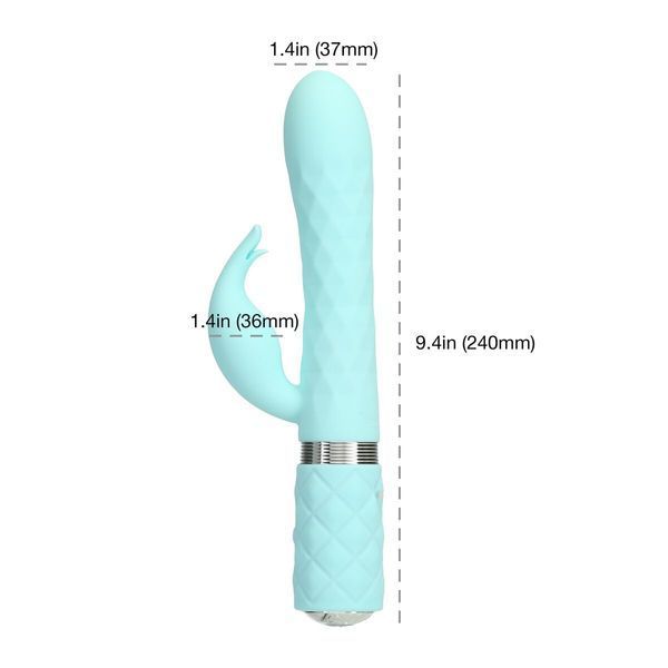 Роскошный кролик с ротацией и вибрацией Pillow Talk Lively, Teal, кристалл Сваровски, тройной отрост SO6857 фото