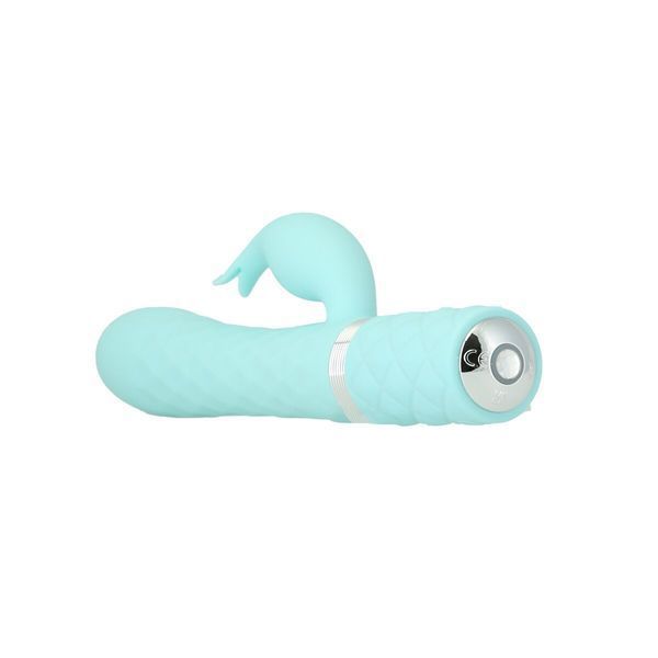Роскошный кролик с ротацией и вибрацией Pillow Talk Lively, Teal, кристалл Сваровски, тройной отрост SO6857 фото