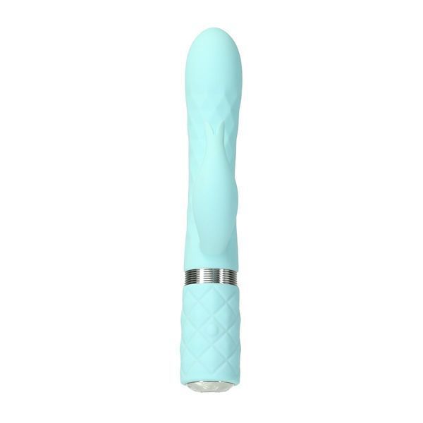 Роскошный кролик с ротацией и вибрацией Pillow Talk Lively, Teal, кристалл Сваровски, тройной отрост SO6857 фото