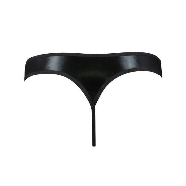 Мужские стринги Passion 033 THONG PAUL S/M Black, под латекс SO7571 фото