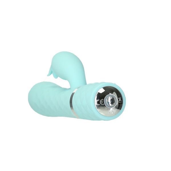 Роскошный кролик с ротацией и вибрацией Pillow Talk Lively, Teal, кристалл Сваровски, тройной отрост SO6857 фото