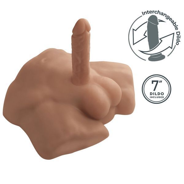 Полуторс с фаллоимитатором на присоске SilexD Apollo S Male Torso Caramel SX0813 фото