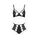 Комплект белья Passion TASMINA SET S/M black, лиф, высокие трусики с корсетом сзади SO8491 фото 3