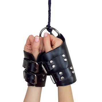 Манжеты для подвеса за руки Art of Sex &ndash; Kinky Hand Cuffs For Suspension, черные, натуральная кожа SO5183 фото