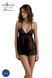 Пеньюар Passion KERRIA CHEMISE black, XXL/XXXL, кружевной верх, трусики в комплекте SX0490 фото 1