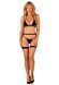 Комплект белья Obsessive Selinne 3-pcs set M/L Black, бюстгальтер, стринги пояс для чулок SO8668 фото 6