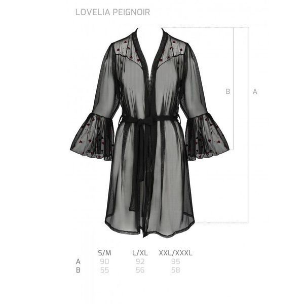 Воздушный пеньюар Passion LOVELIA PEIGNOIR S/M, black SO4772 фото