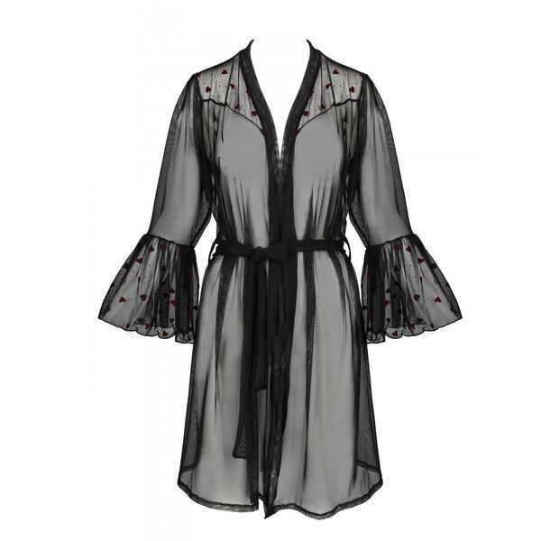 Воздушный пеньюар Passion LOVELIA PEIGNOIR S/M, black SO4772 фото