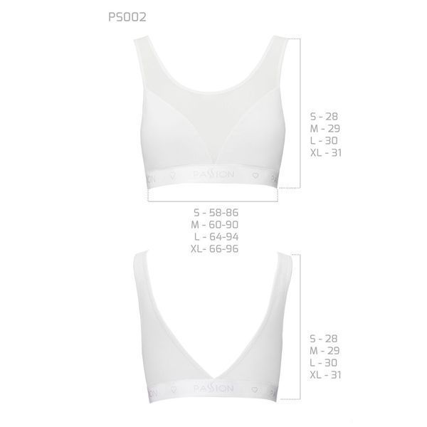 Топ с прозрачной вставкой Passion PS002 TOP XL, white SO4206 фото