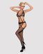 Сетчатый бодистокинг с имитацией топа, пояса и чулок Obsessive Bodystocking N108 S/M/L, черный SO7252 фото 3