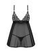 Сорочка бебі-дол Obsessive Blomentis babydoll & thong, XS/S, мереживний ліф, стрінги в комплекті SX1023 фото 4