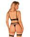 Комплект белья Obsessive Selinne 3-pcs set M/L Black, бюстгальтер, стринги пояс для чулок SO8668 фото 2